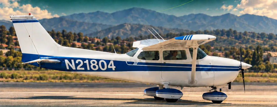 Training aircraft N21804 on a runway