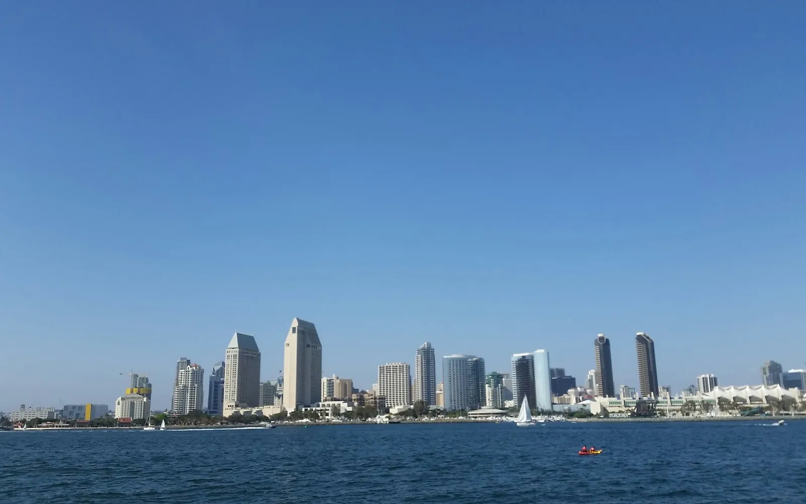 San Diego skyline across the bay, California