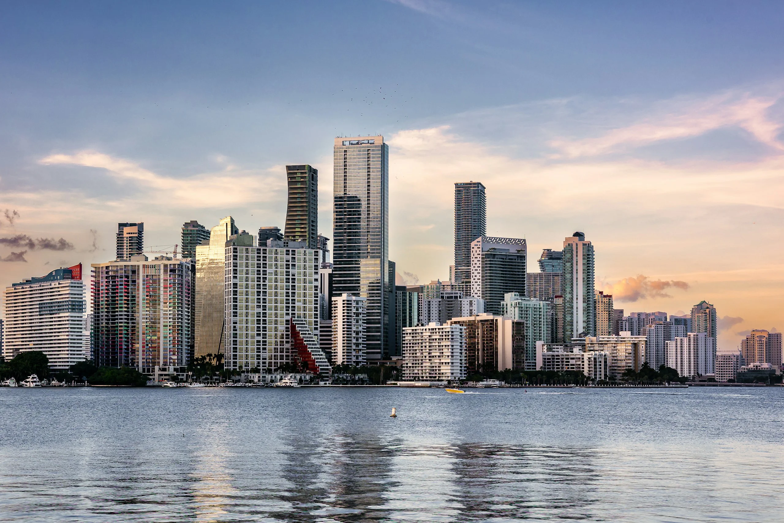Miami skyline across the bay